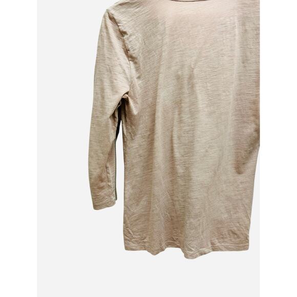 Ann Taylor LOFT Ruffle Button Cardigan Top Cotton Medium Beige - Picture 5 of 8